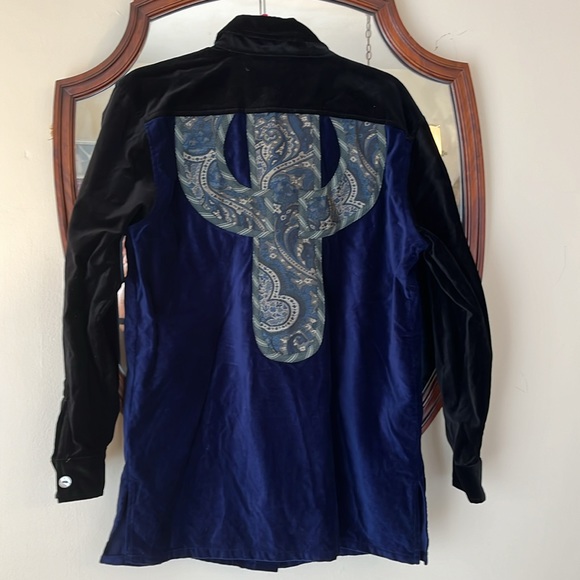 Koos of Course Velvet Shirt with Design on Back. Size Small In EUC. Button down. - Picture 3 of 8